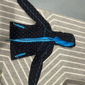 Kids Polka Dot Swim Jacket - Black and Blue